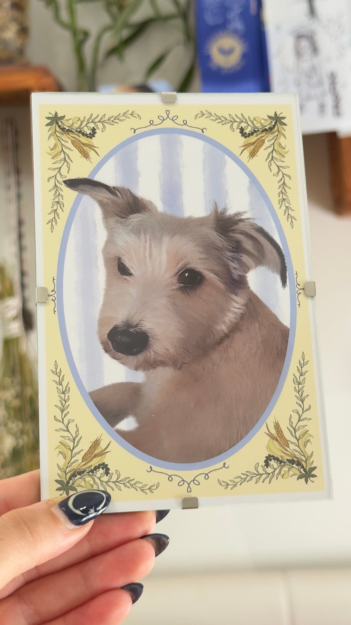 ✿ Yellow Wild Vine Frame✿ Hand-Illustrated Personalized Pet Portrait