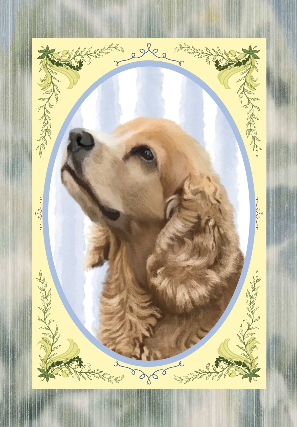 ✿ Yellow Wild Vine Frame✿ Hand-Illustrated Personalized Pet Portrait